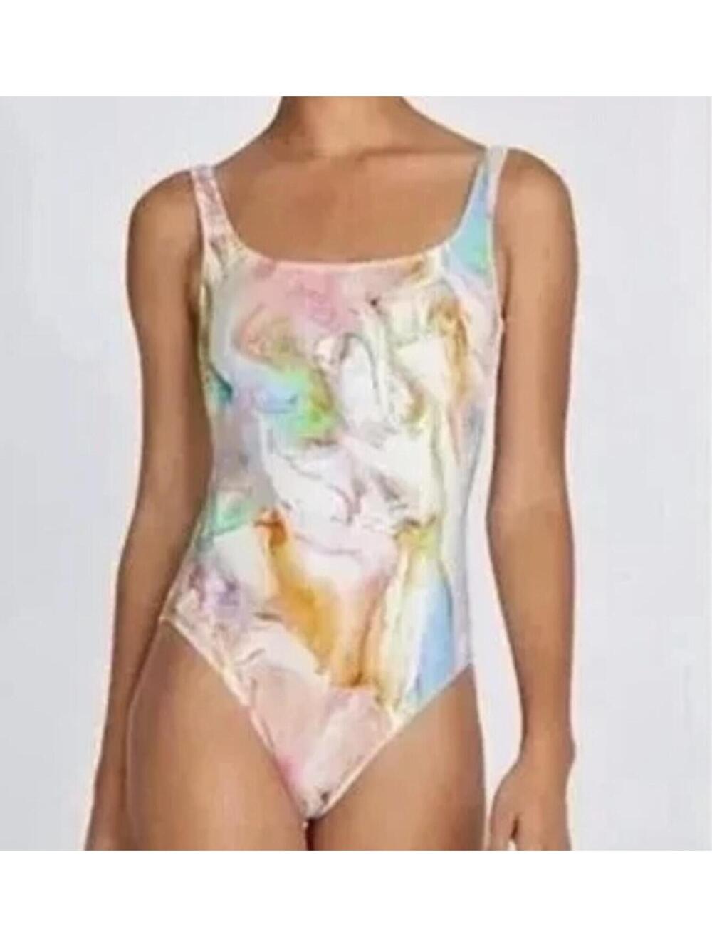 Johnny Was Calme Marble Tie Dye Marble One Piece Tank Swimsuit Swim Sz XS